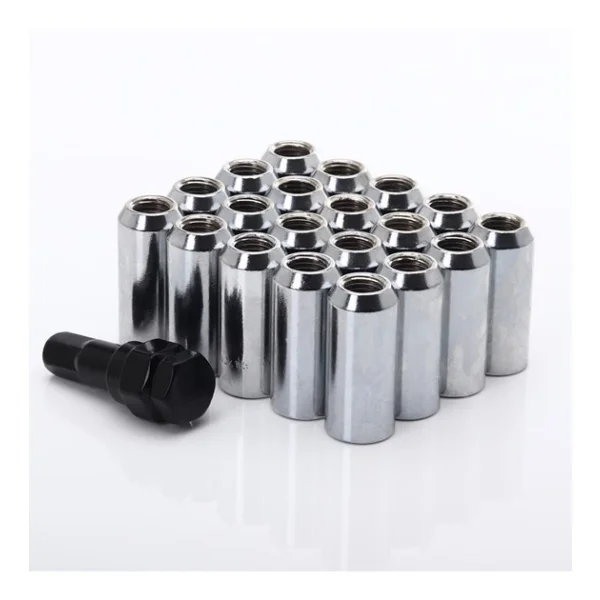 Nakrętki Imbus Długie M12x1,5 Stożek Srebrne